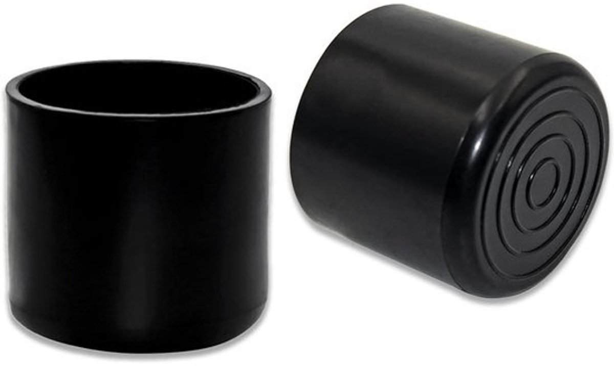 Stoelpoten Kappen - Meubeldopjes Vloerbeschermers - Vloer Beschermen - Geurloos Flexibel PVC - 38 mm - Zwart