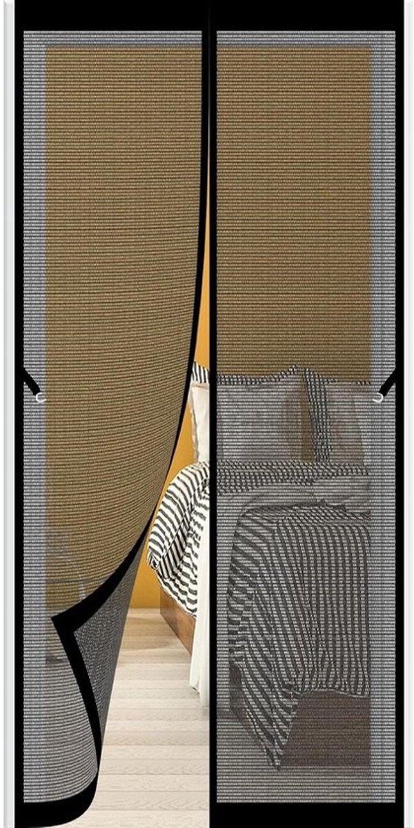 Magnetisch Hor - Vliegengaas Deur - Insecten Buiten Houden - Automatisch Sluitend - 205 x 180 cm - Zwart