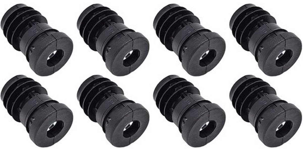 Buisdoppen - Afsteldoppen Schroefdraad - Meubels Afwerken - Met Metalen Moer - Ø 30 mm - Zwart