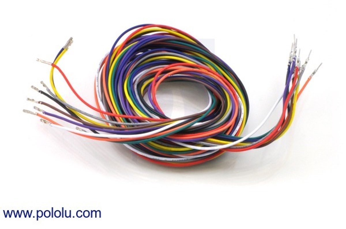 Wires Pre-crimped Terminals 10-Piece 10-Color M-F 150cm Pololu 2004