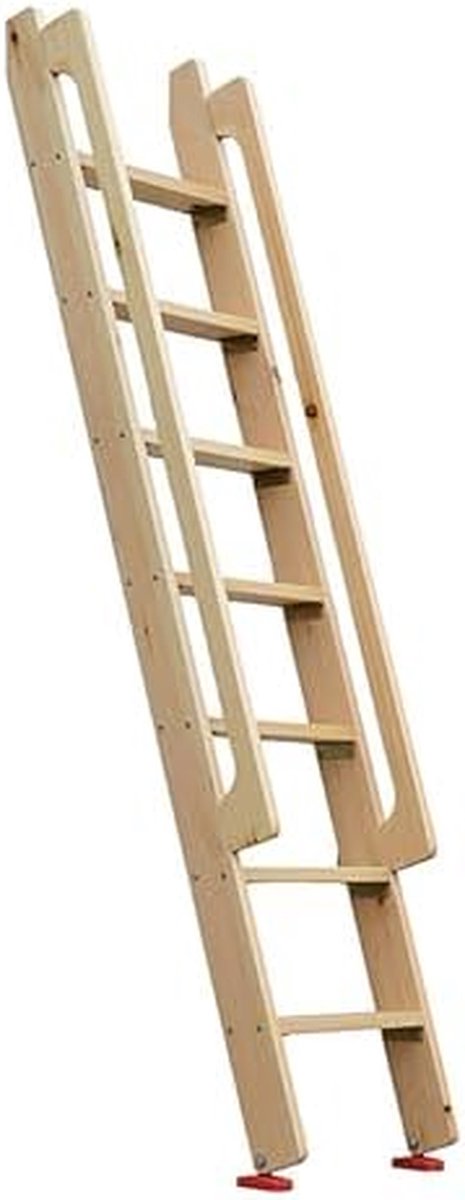 Intrekbare Zolderladder - Ruimtebesparende Trap - Veilige Toegang Creëren - Massief Hout Ontwerp - 44 cm Breed - Lichtbruin