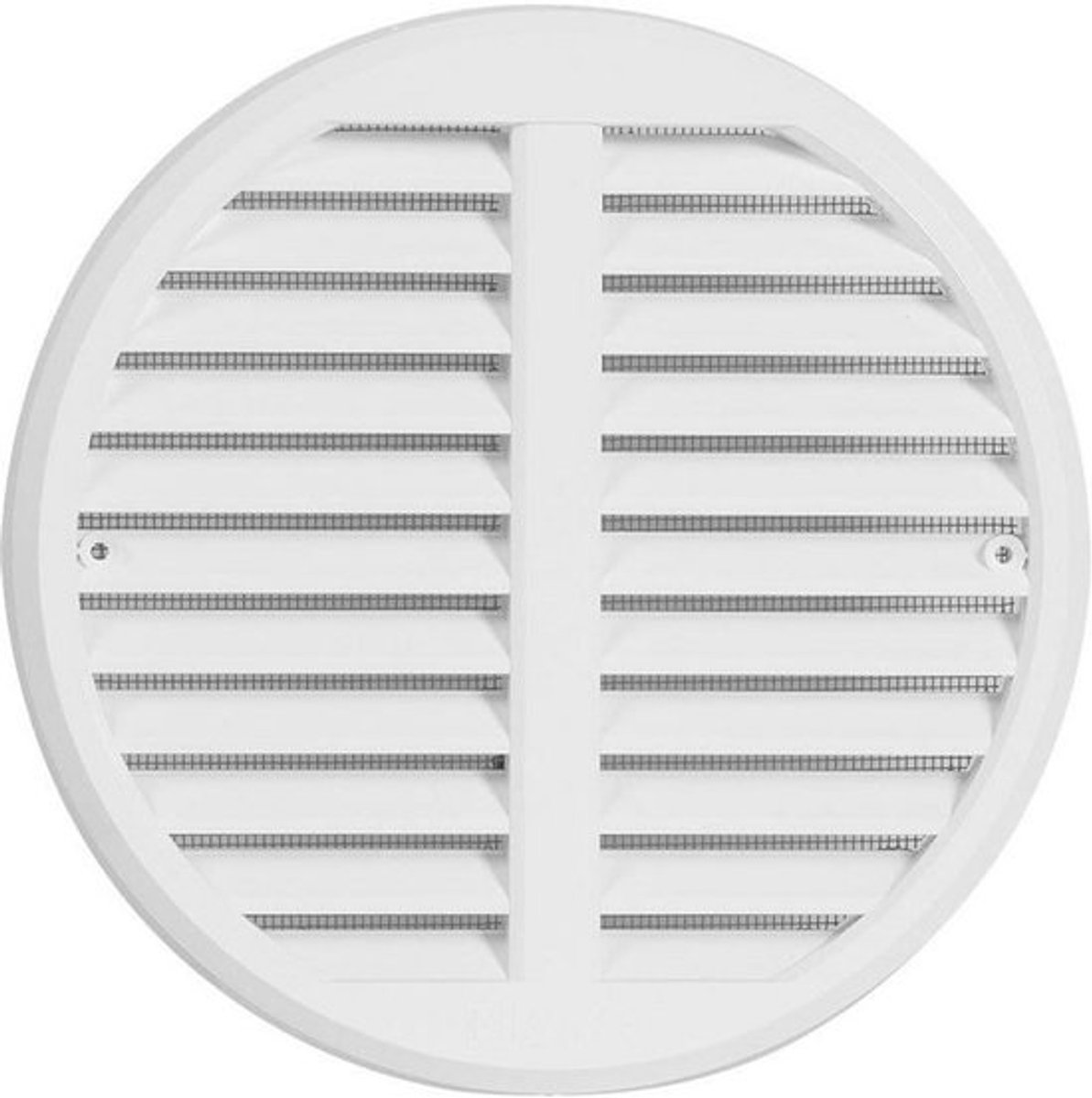 Ronde Verstelbare Afvoer Ventilatie Rooster met Insectenhor 125-160mm Buitenmaat 175mm Wit