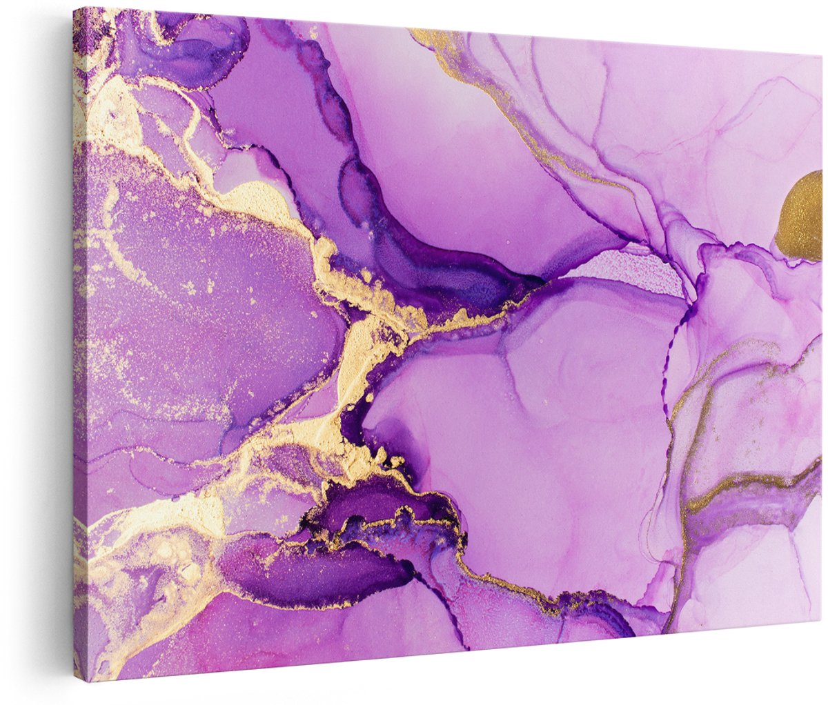 Artaza Canvas Schilderij Abstracte Kunst - Roze Acryl - 180x120 cm - Groot - Foto Op Canvas - Wanddecoratie Woonkamer