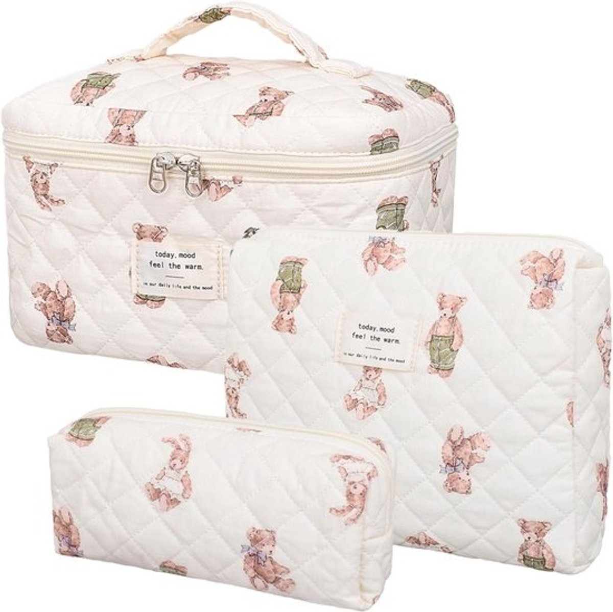 Gewatteerde Make-up Tas met Bloemdessin voor Dames