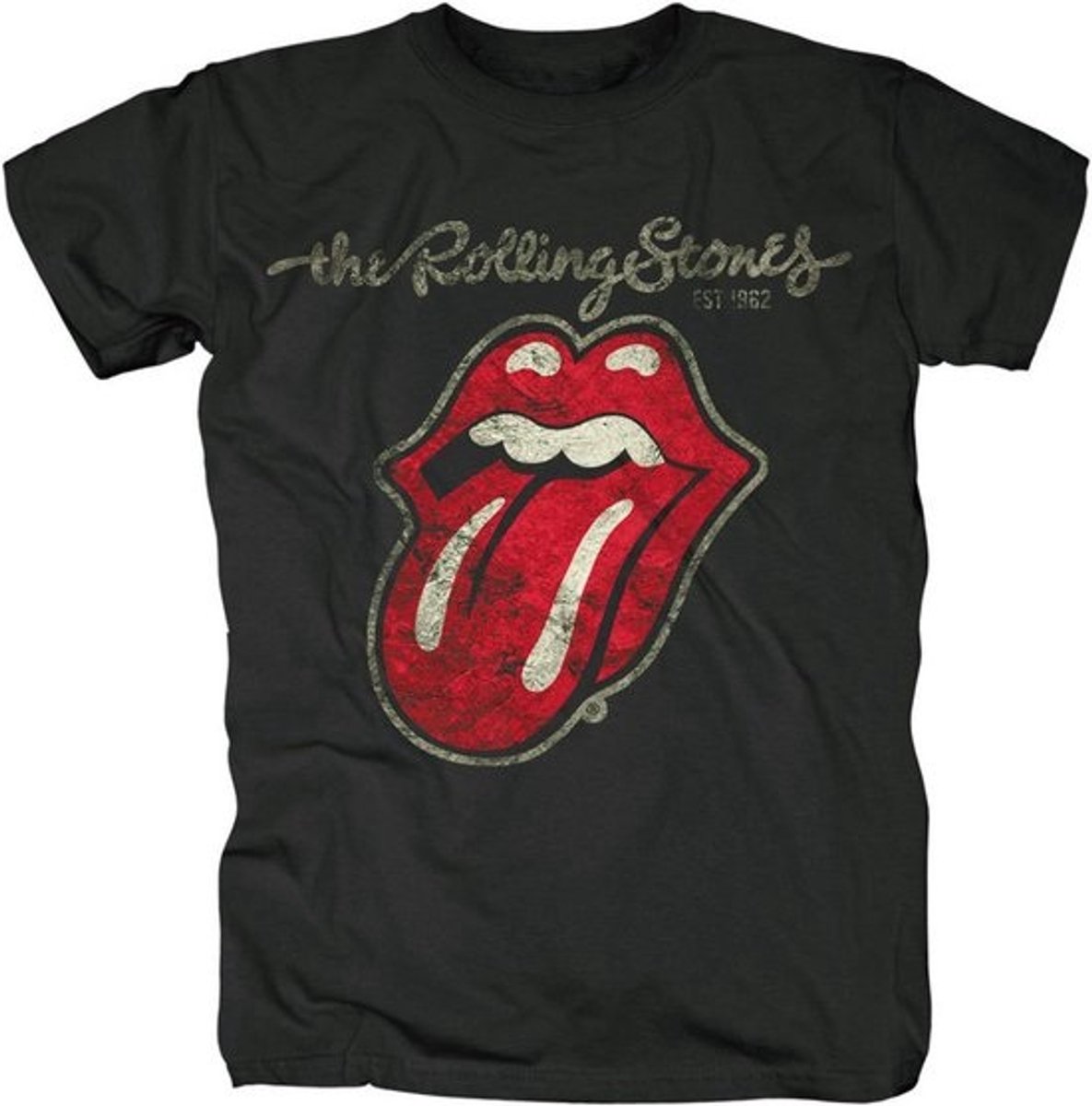 Band T-Shirt met Iconisch Tong Logo Zwart voor Mannen