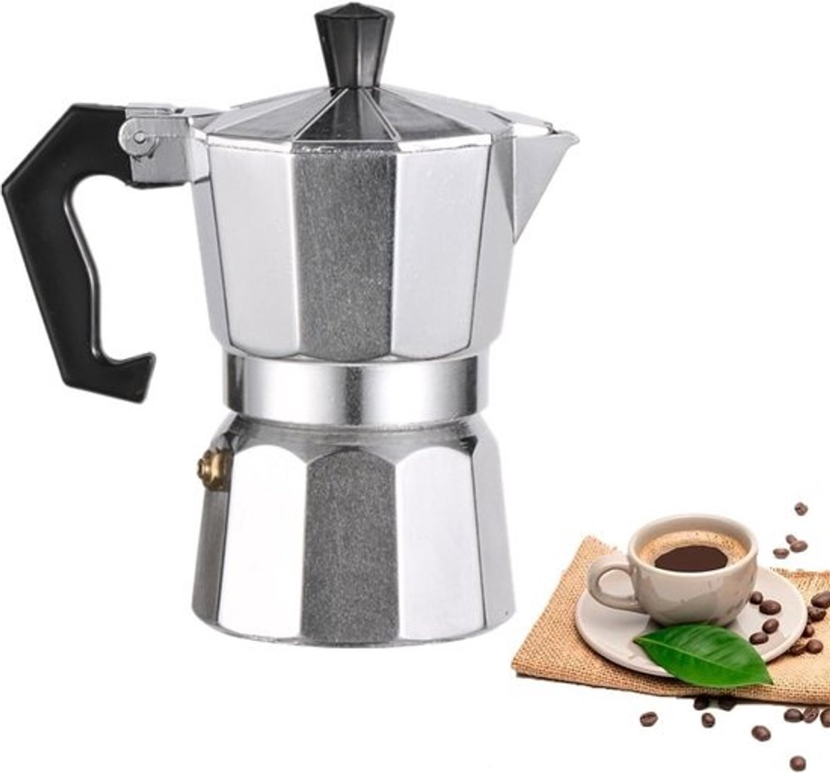 Koffiezetapparaat voor op het fornuis, Aluminium Mokapot voor Espresso, Geschikt voor Gas en Elektrisch