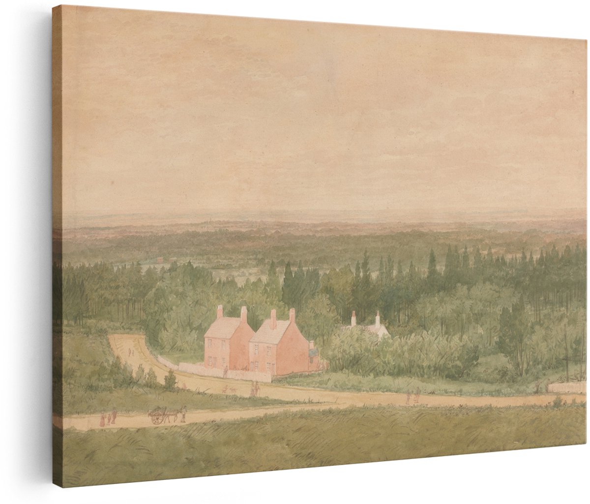 Artaza Canvas Schilderij Landschap - 180x120 cm - Groot - Wanddecoratie Landelijk - Muurdecoratie Natuur - Decoratie Bos - Vintage