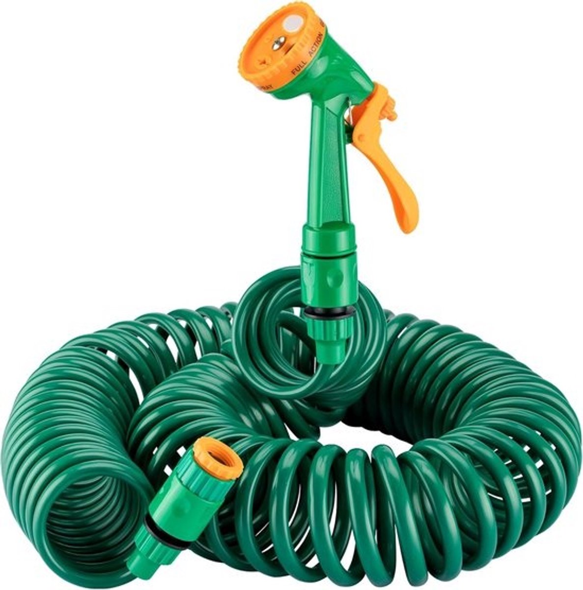 Tuinslang Spiraal - Flexibele Waterslang - Tuin Besproeien - Universele Aansluiting - 15 Meter - Groen