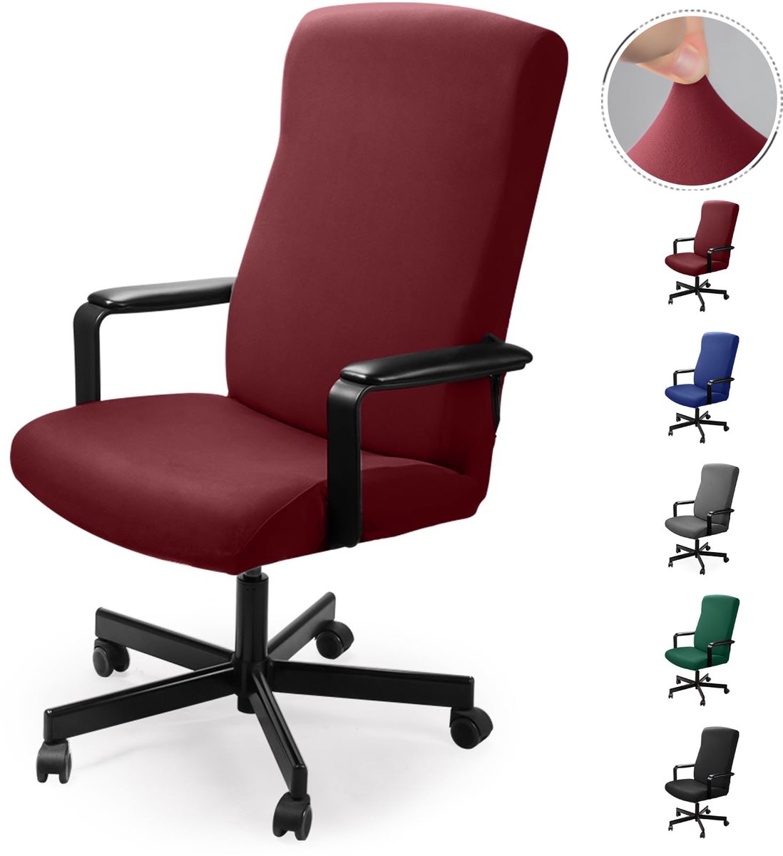 Bureaustoelhoes, Elastische Wasbare Stoelhoes voor Draaistoel & Moderne Bureaustoel, Set Computer Bureaustoel - ShopVlot