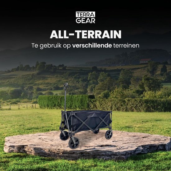 Handige Transportkar - Opvouwbare Kruiwagen - Spullen Vervoeren - Robuust Stalen Frame - 110 Liter - Zwart — afbeelding 2