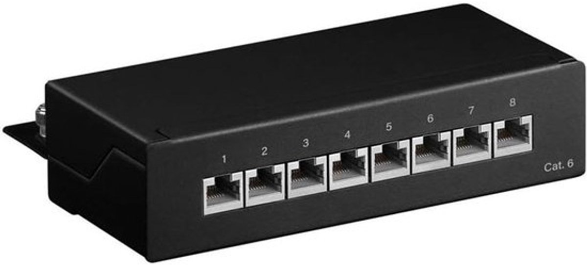 CAT 6 Patchpaneel 8 Poorten - Compact Wandmodel voor Kantoor en Netwerk