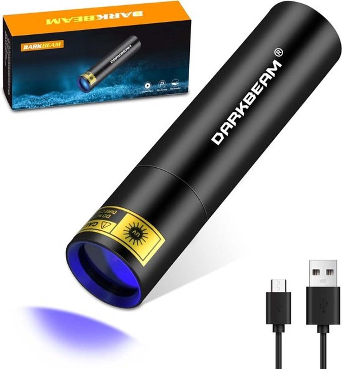 Mini UV Zwart Licht Zaklamp 365nm - Oplaadbaar Ultraviolette LED Zaklamp voor Urine Detectie, Vlekken en Fluorescentie