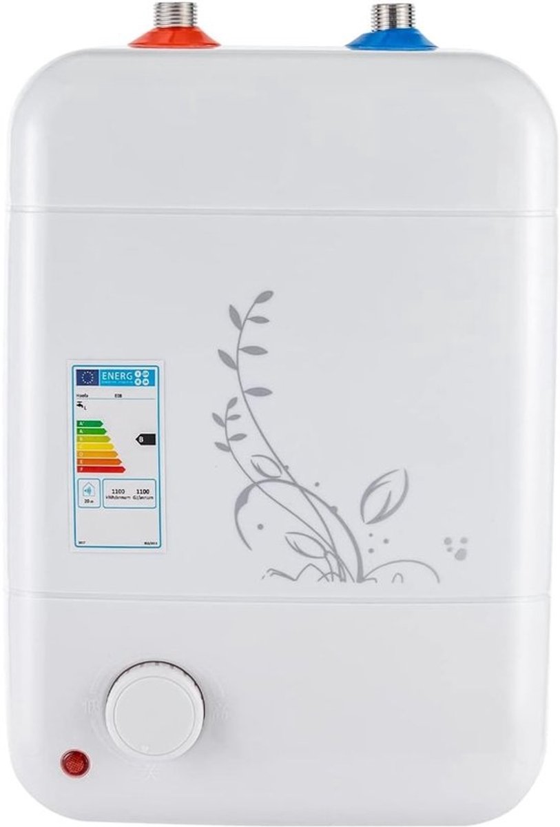 Doorstroomboiler - Kleine keukenboiler - Snel warm water - Roestvrij staal binnen - 10 liter - Wit