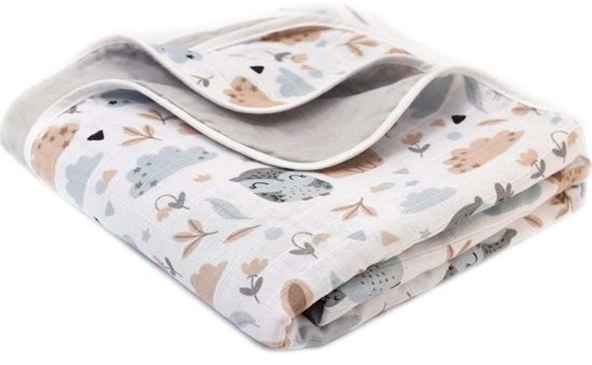 Mousseline katoenen deken voor baby's – Ademend en Zacht, 100x145 cm, Dubbellaags, Multifunctioneel, Perfect voor Kinderwagens en Bedden