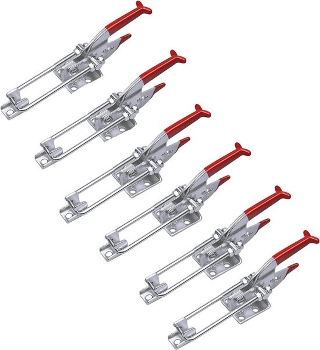Heavy Duty 6-Pack Toggle Klemmen met 2000LB Capaciteit - Verstelbare Latch voor Banddrager en Schuifdeuren