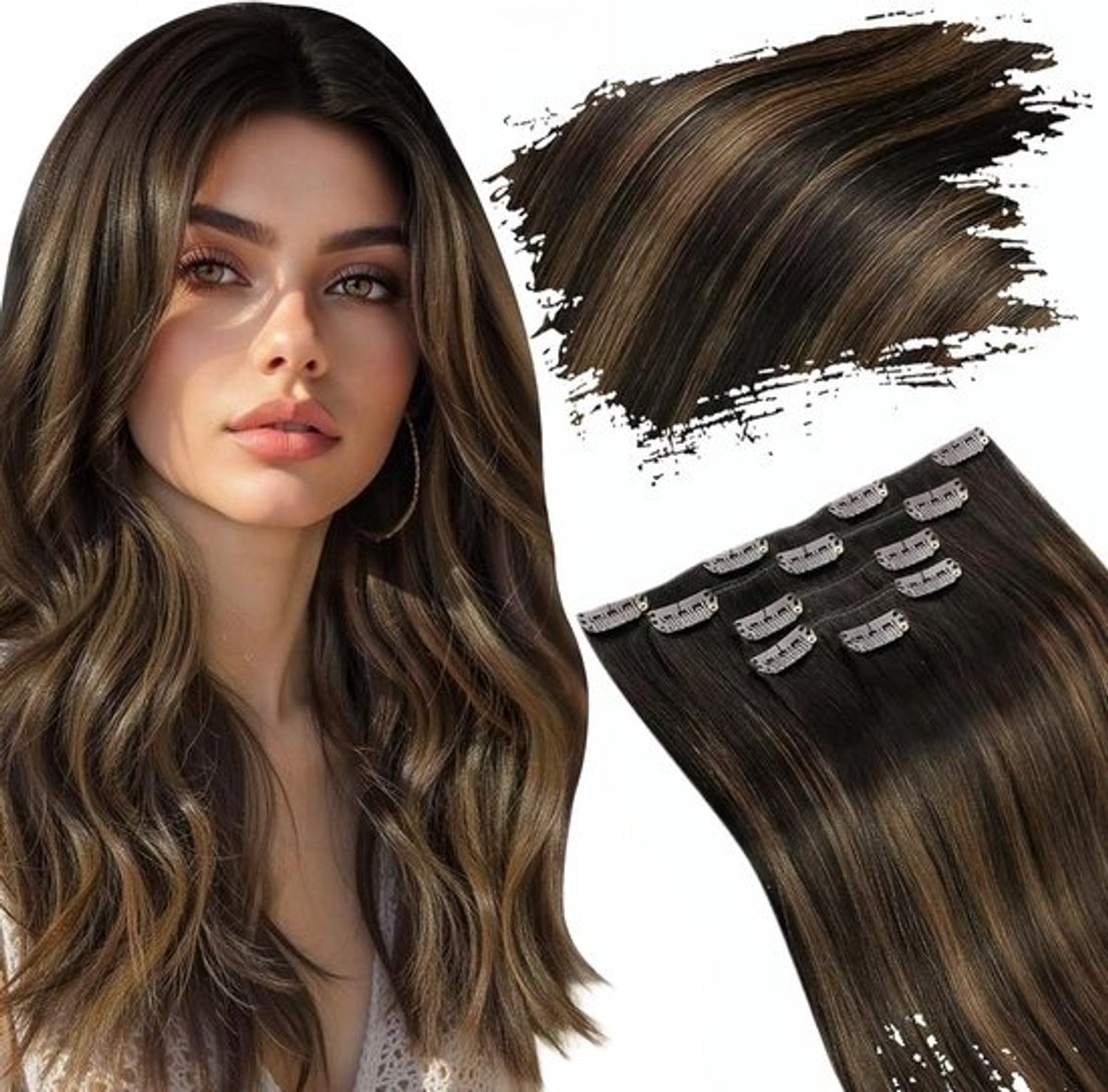 Clip in Haarverlenging Echte Menselijk Haar Dichtheid Volume voor Kort tot Lang Haar
