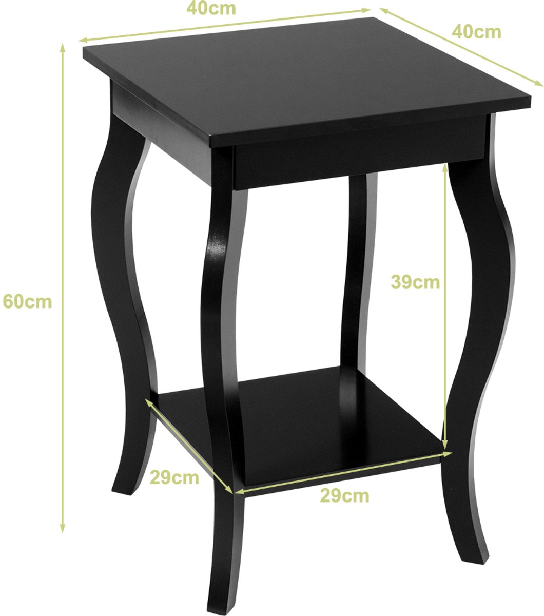 SureDeal® - Nachtkastje - Nachtkastjes Accent Tafels - Elegante Gebogen Poten - 40x40x60 cm - Blauw