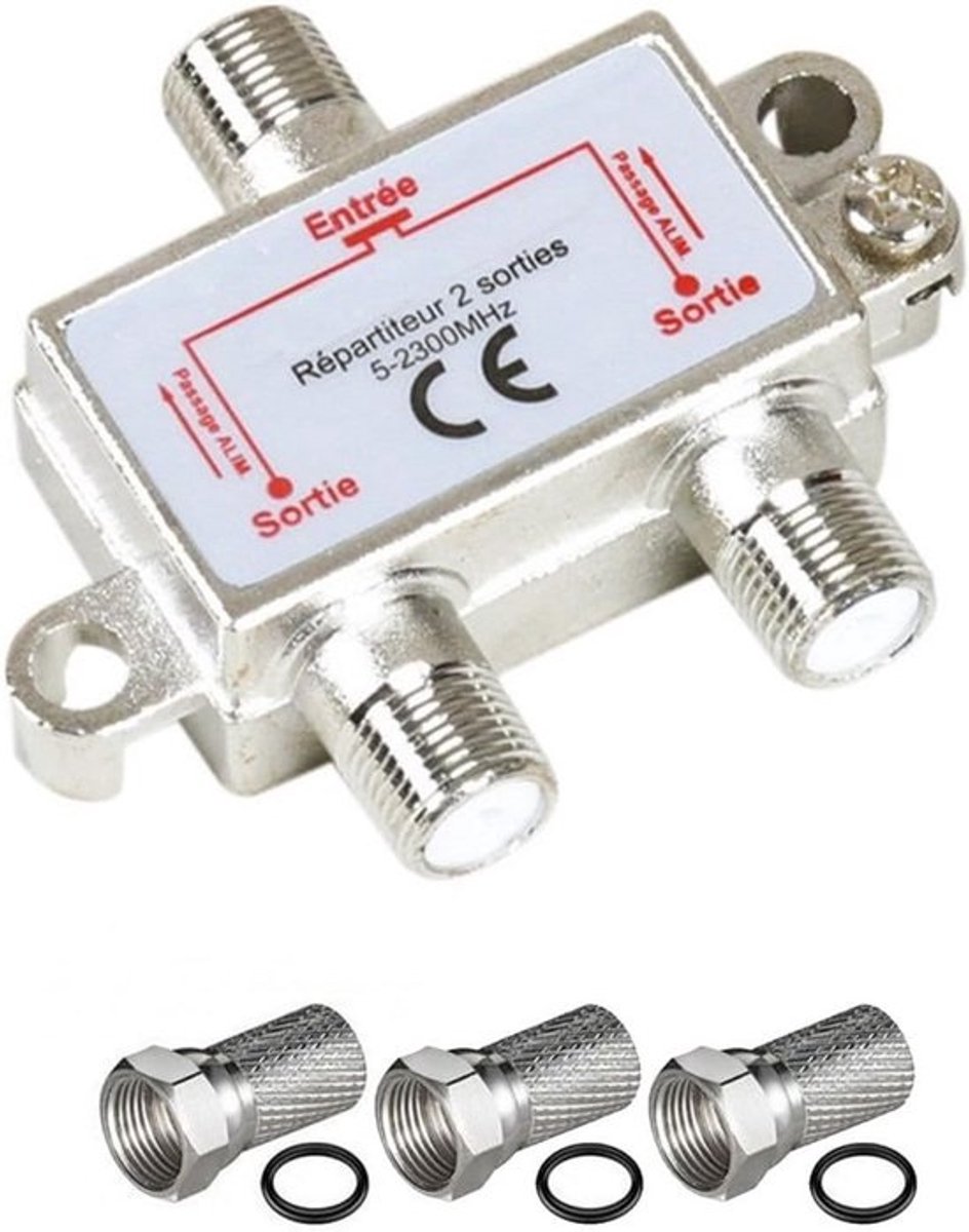 Antenneversterker TV Satelliet 1 Ingang 2 Uitgangen 5-2300 MHz