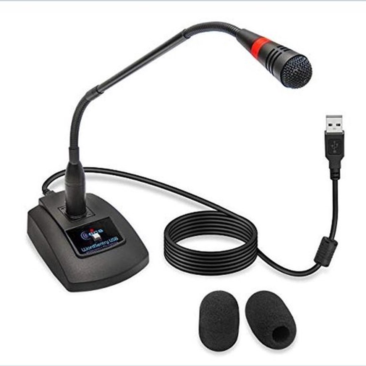 USB Microfoon voor Desktop en Laptop - Unidirectioneel Condensator Mic met LED-indicator voor Opname en Gaming