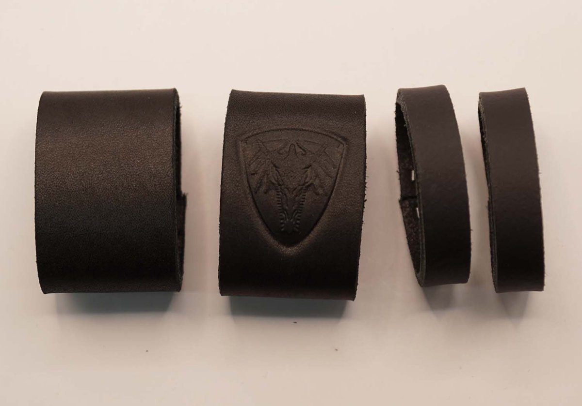 4 Lederen riem lusjes voor broekriem van 4 cm breed, 1x zwart met lus breedte 3 cm en 2x zwart met lus breedte 1 cm en 1x schild met lus breedte 3 cm - zwarte leren lusje vervangen voor lederen broekriem - riem repareren met nieuw lusje