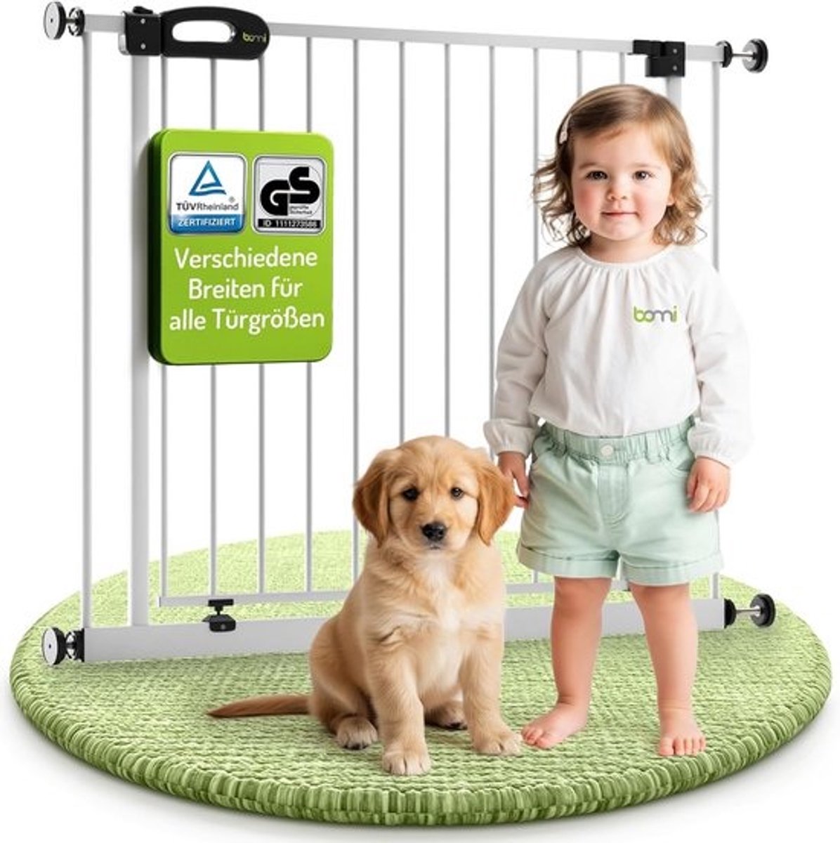 XXL Kinderbeveiliging hek 111-119 cm breed - Automatisch sluitend traphekje klemhek zonder boren