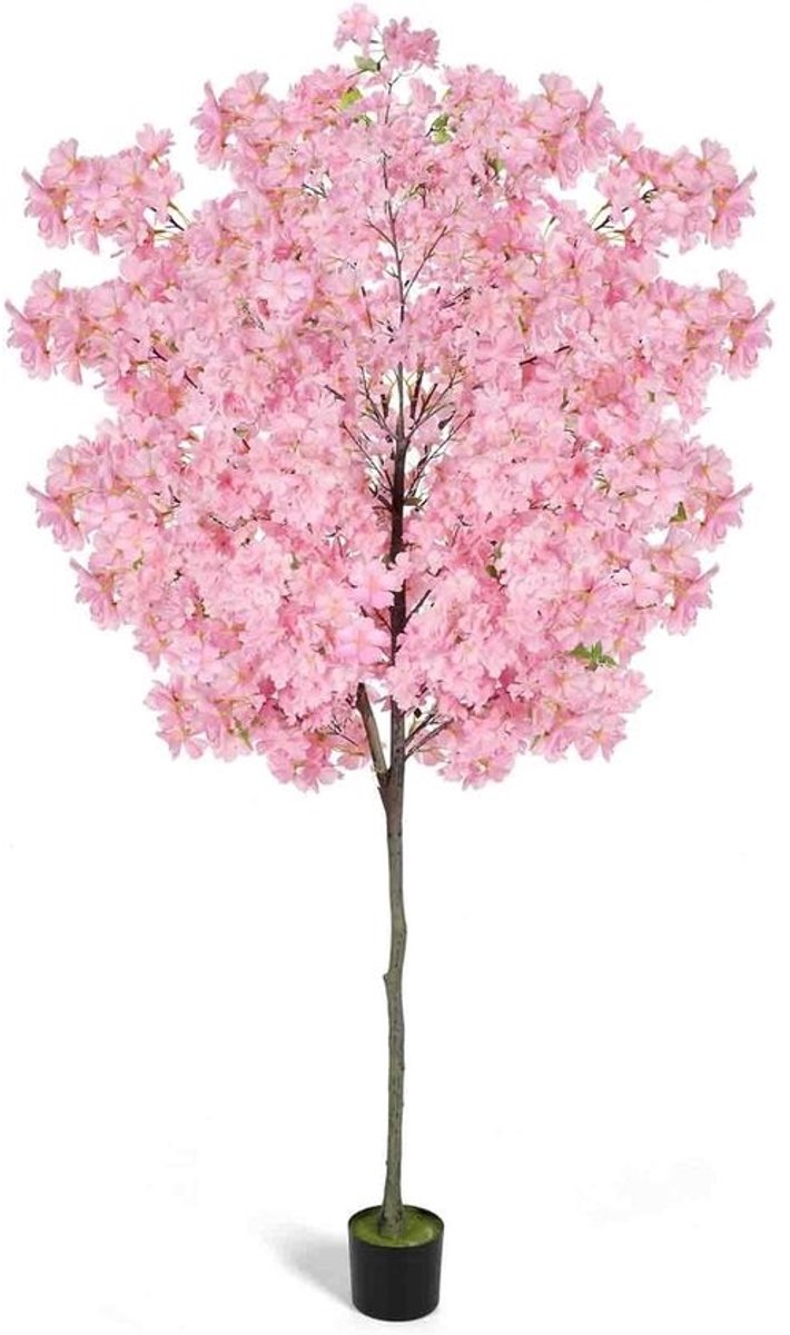 Realistische Kunst Kersenbloesemboom 180 cm - Nep Roze Bloeiende Decoratieve Potplant voor Binnen en Buiten