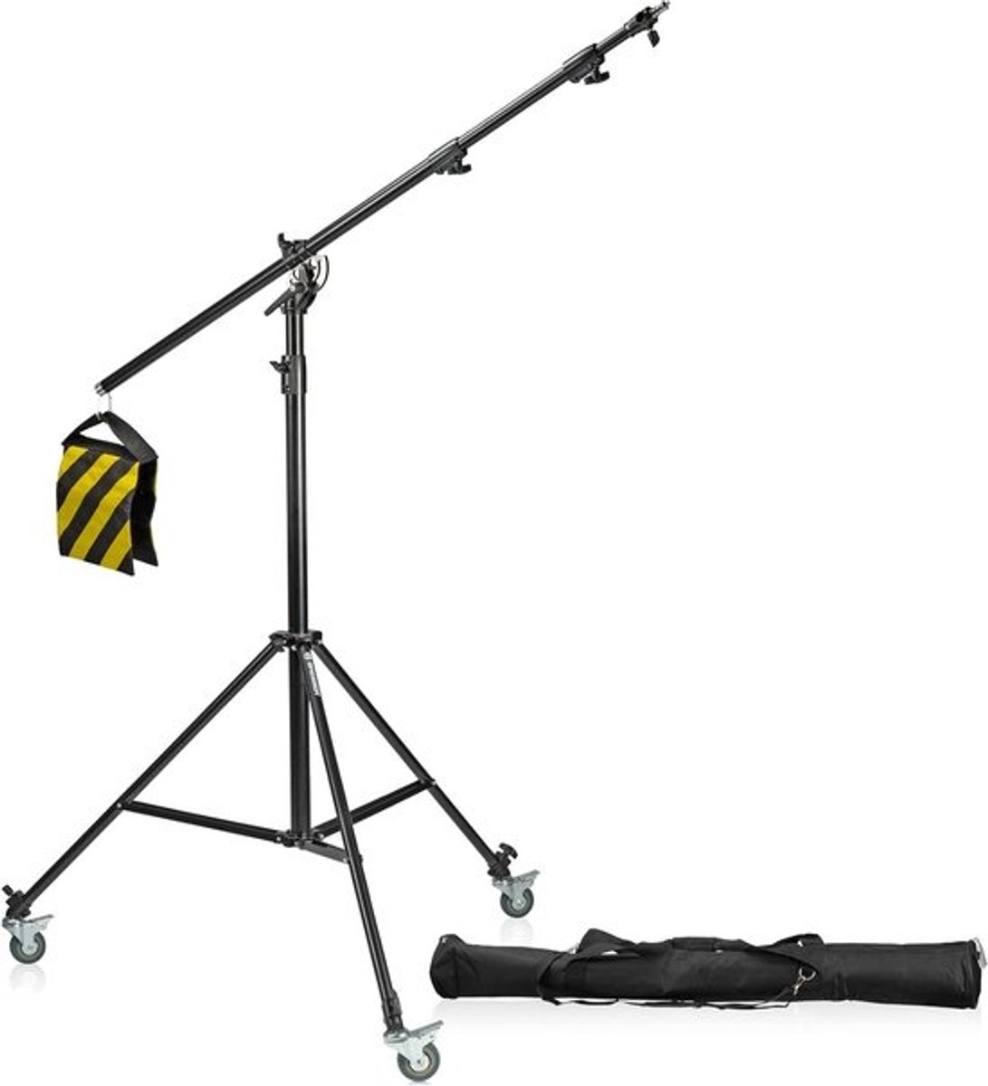 Professioneel Lampstatief met Boomarm en Zwenkwielen