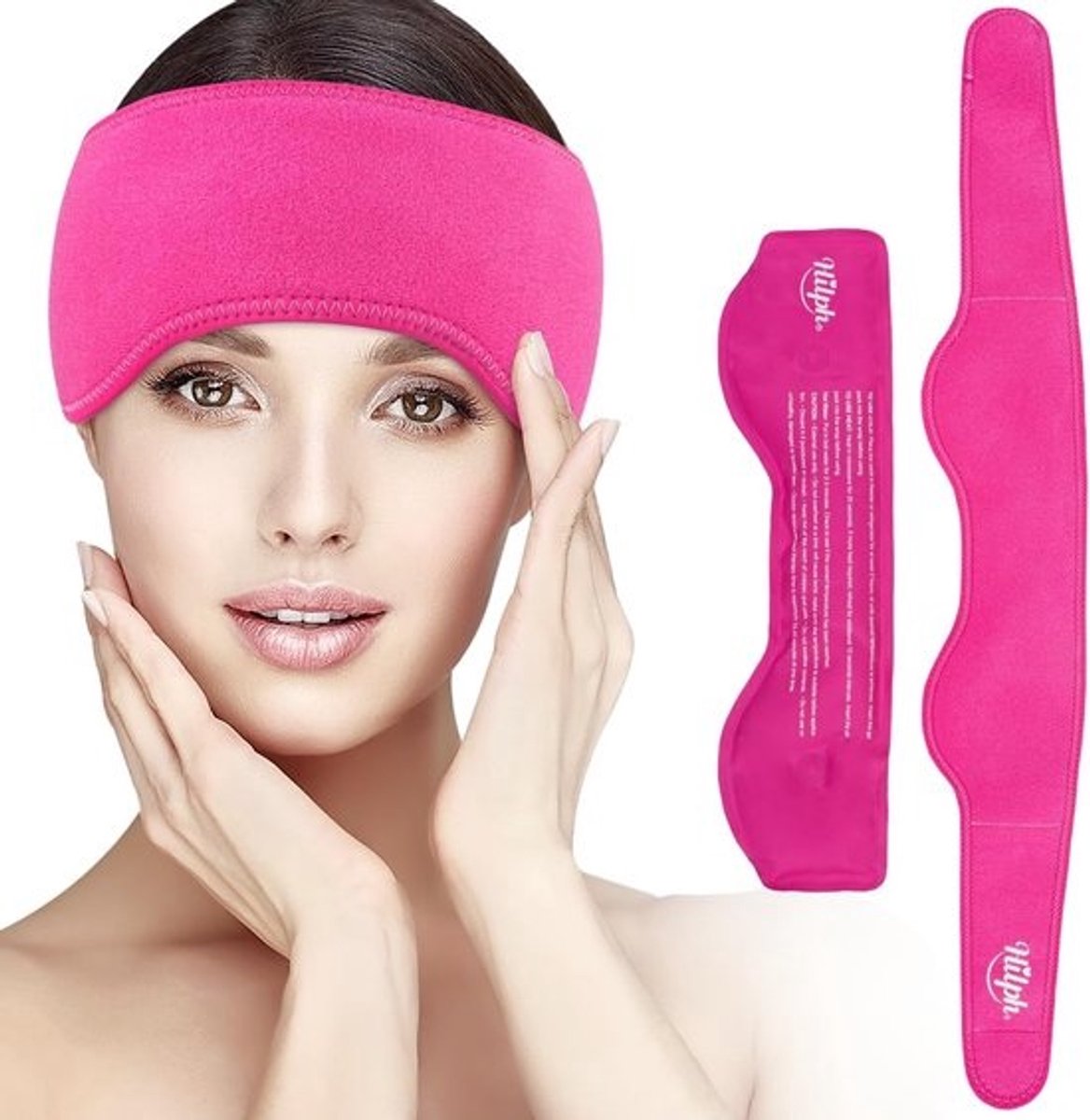 Verstelbaar Koelmasker voor Migraine, Hoofdpijn en Koorts - Zachte Gel Compressie