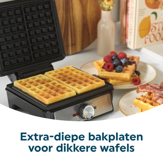 Salter Deep Fill Waffle Maker - Antiaanbaklaag - 1600W van Salter — afbeelding 3
