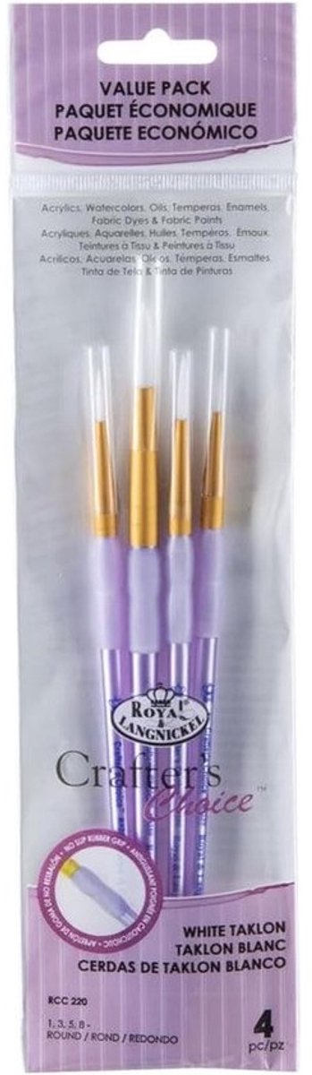 Wit Taklon Pensel Set - 4 Stuks