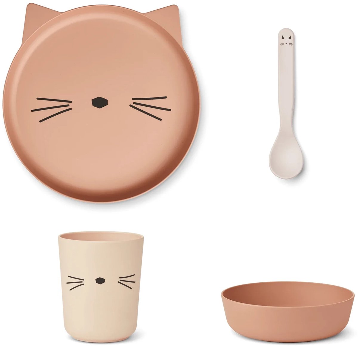 Liewood - Kinderserviesset Brody Junior (4 delig) - Kinderserviesset - CatTuscany Rose Multi Mix