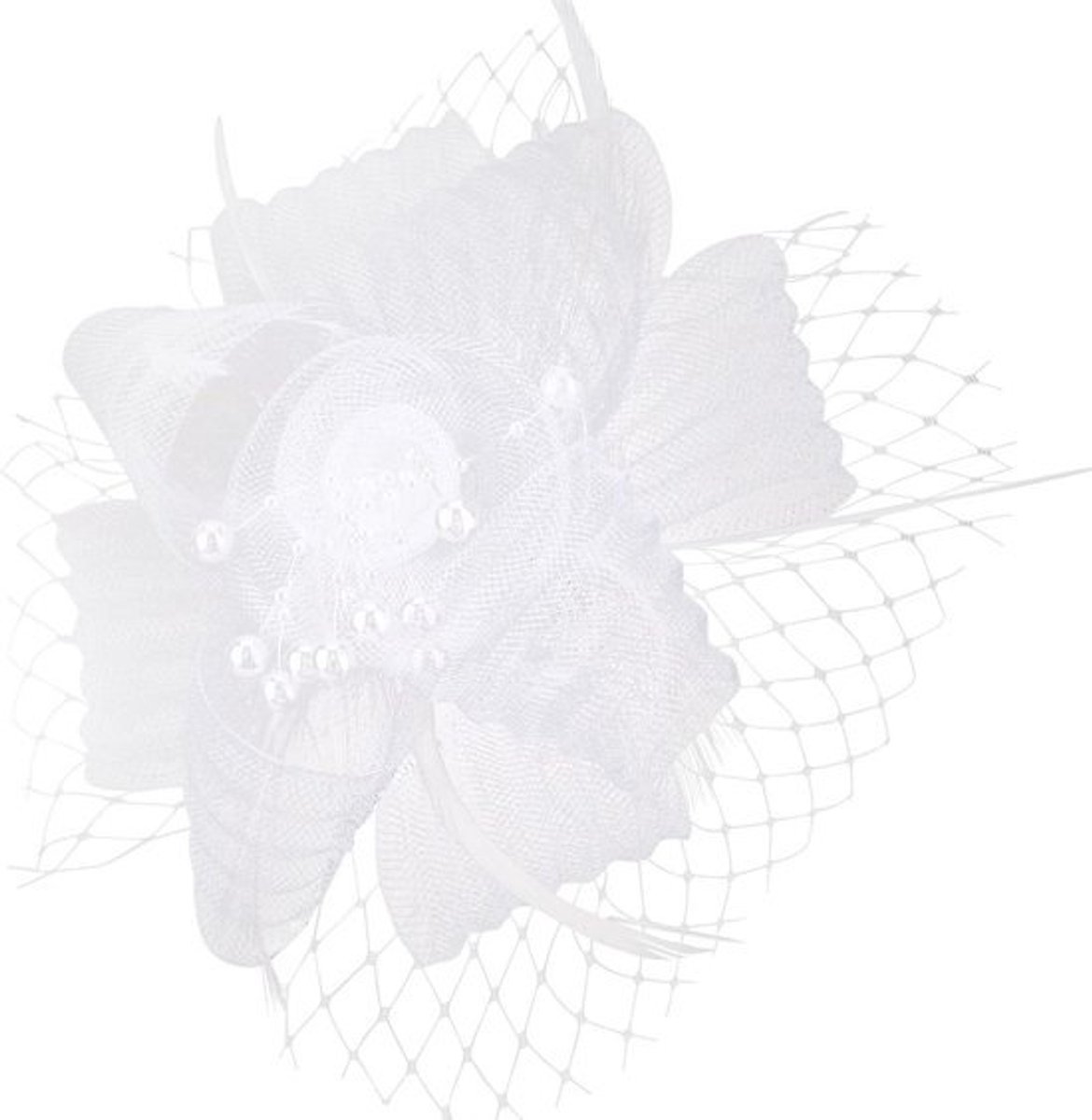 Fascinator Hoed - Cocktail Hoedje - Feestelijke Gelegenheden - Bloemen en Veertjes - One Size - Diverse Kleuren