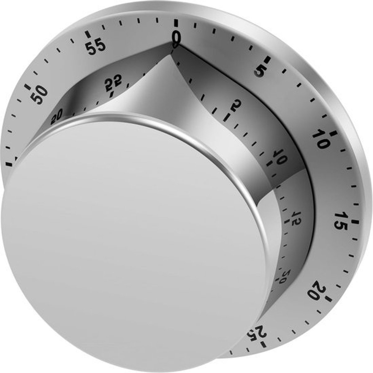 Mechanische Keukentimer - 60 Minuten Tijdklok met Luid Alarm en Magneet - Roestvrij Staal