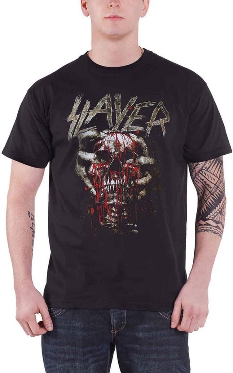 Heren T-Shirt met Doodshoofd Design, Zwart