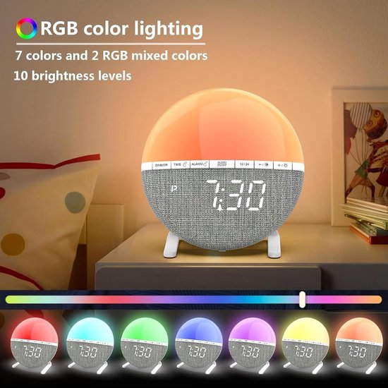 Wekker met Licht - Wake-up Light - Rustig Wakker Worden - Zonsopgang Simulatie - 13 x 77 x 125 cm — afbeelding 5