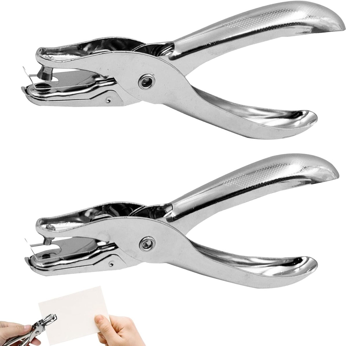 Set van 2 enkele perforators voor 6mm en 3mm gaten in papier en metaal, ideaal voor stickers, schoolprojecten en DIY knutselen