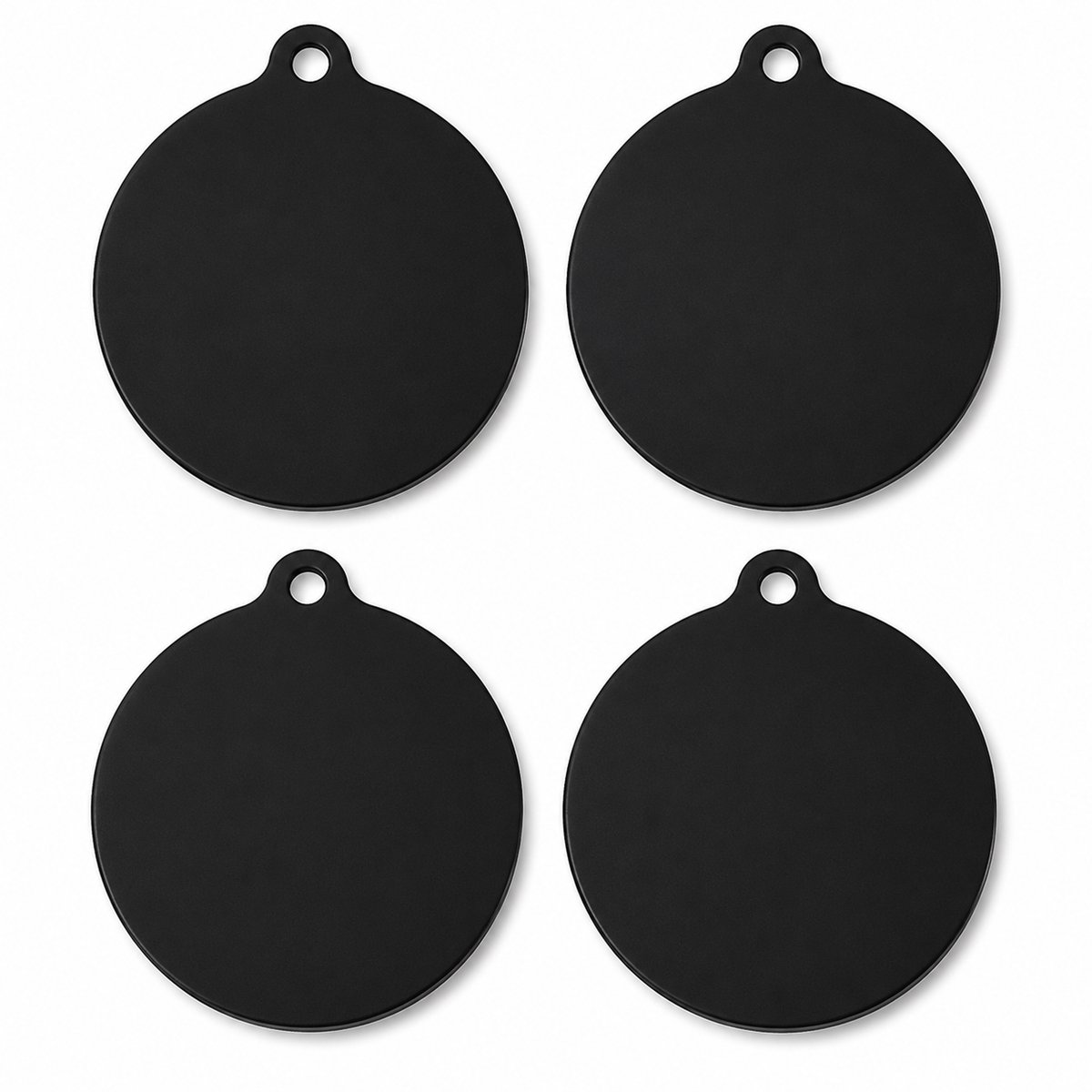 Inductiebeschermmatten - Rond 22 cm - Zwart - 4 stuks