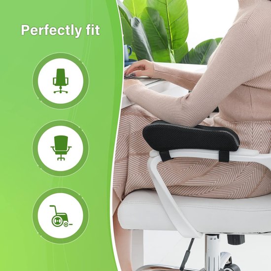 Ergonomische Armsteunen voor Stoelen, Elbow Cushion, Drukverlichting, Geheugenfoam, 2-Delige Set, Comfortabel en Ondersteunend — afbeelding 5