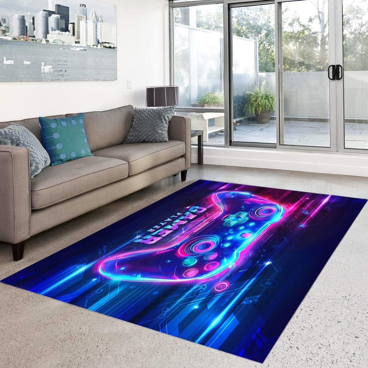 Zachte en Antislip Game Controller Tapijt, Fluffy Vloermat voor Gaming, 160 x 220 cm, Wasbaar en Comfortabel