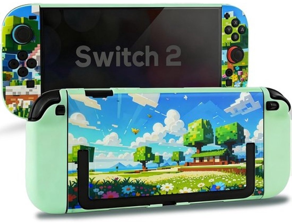Slanke Harde Beschermhoes voor Switch 2 - Dockable Cover met TPU Grip en Schattig Patroon