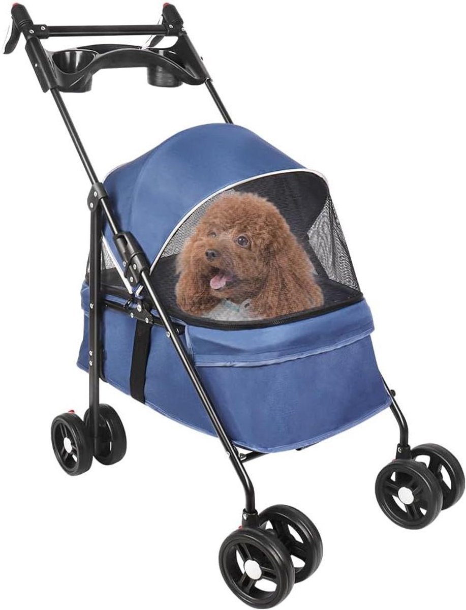 Huisdieren Kinderwagen - Dierenbuggy - Comfortabel Reizen - Opvouwbaar Ontwerp - 50 x 70 x 95 cm - Blauw