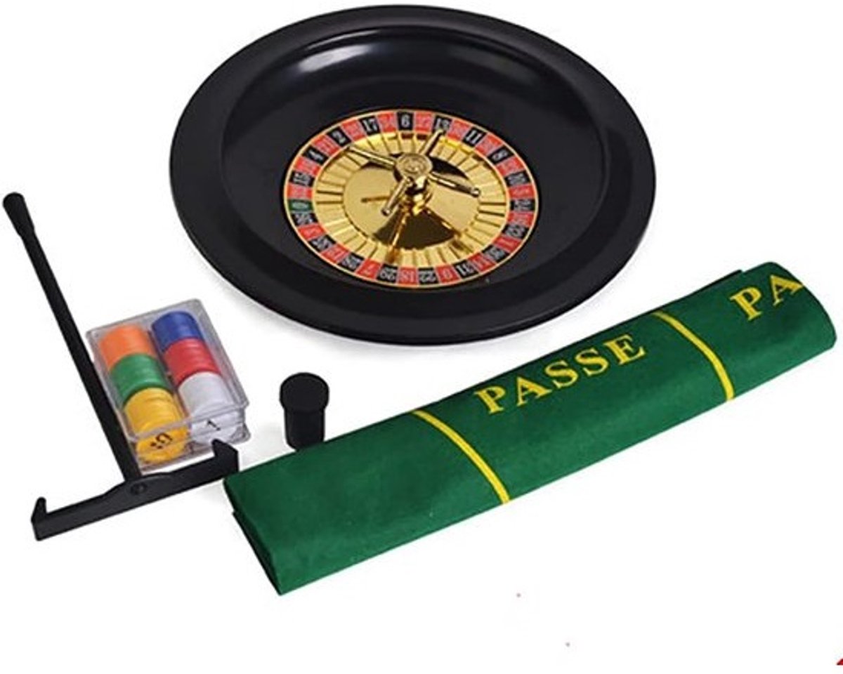Roulette Wiel - Draaitafel Spel - Feestjes Spelletjesavond - Compleet Casino Set - 10 inch