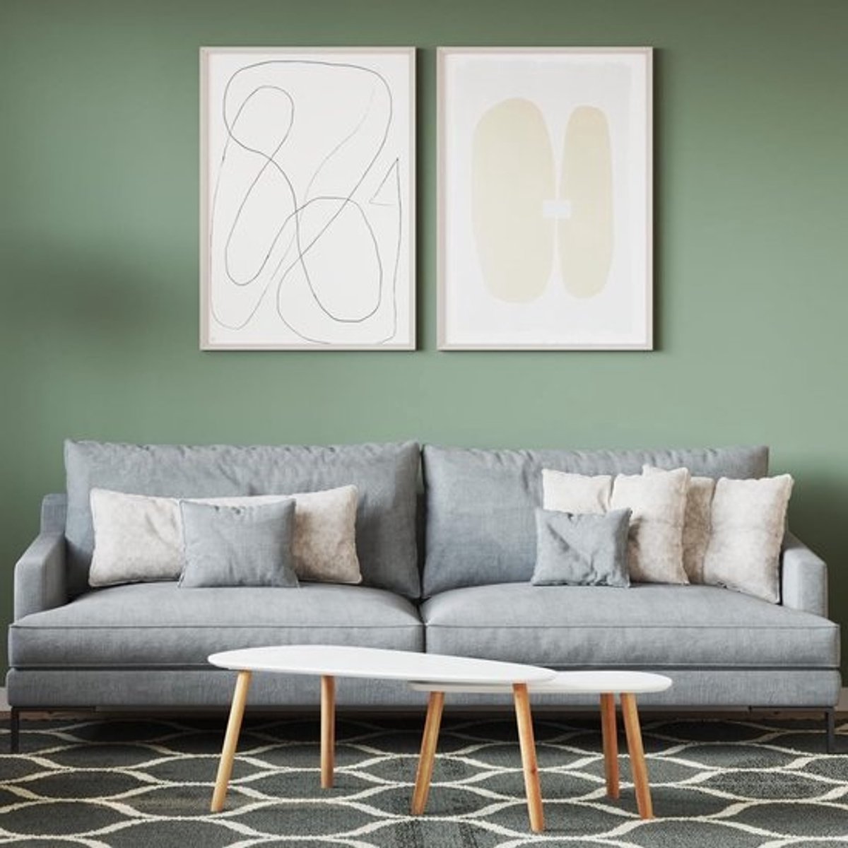 Muurverf Binnen - Watergedragen Verf - Woonkamer Kantoor - Formule 25 Liter - 165 x 165 x 159 cm - Olijfgroen