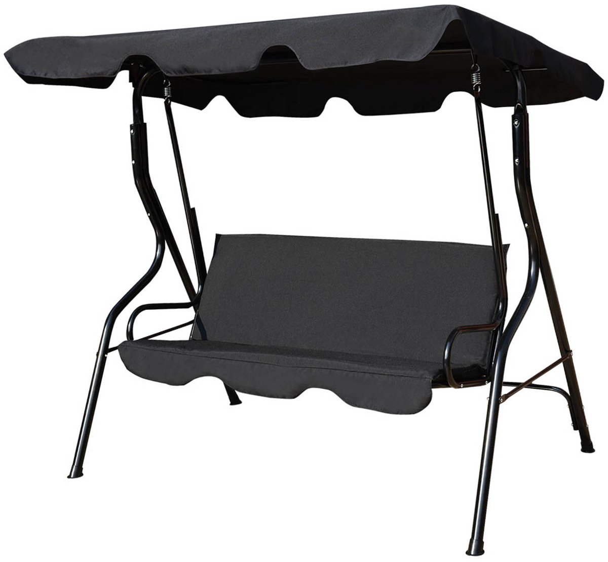 SureDeal® - Schommelbank - Hollywood Schommel Zits - Schuifdak Groen - Bruin - Zwart - 172x154x110 cm