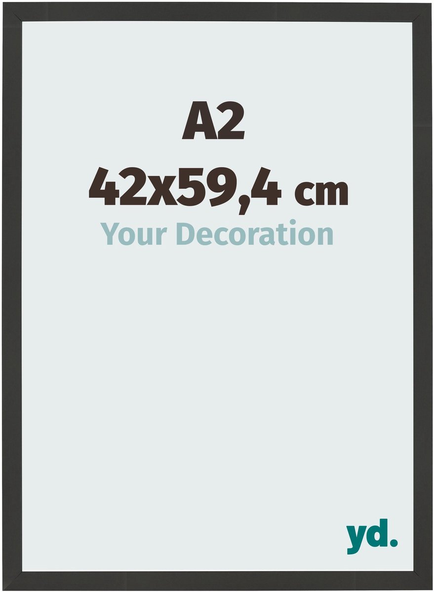 Your Decoration - Fotolijst A2 42x59,4 cm - MDF - Zwart Houtnerf - Bologna