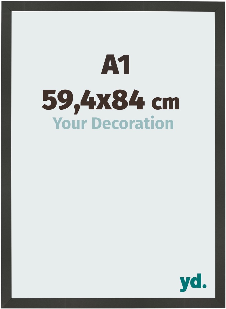 Your Decoration - Fotolijst A1 59,4x84 cm - MDF - Antraciet - Bologna
