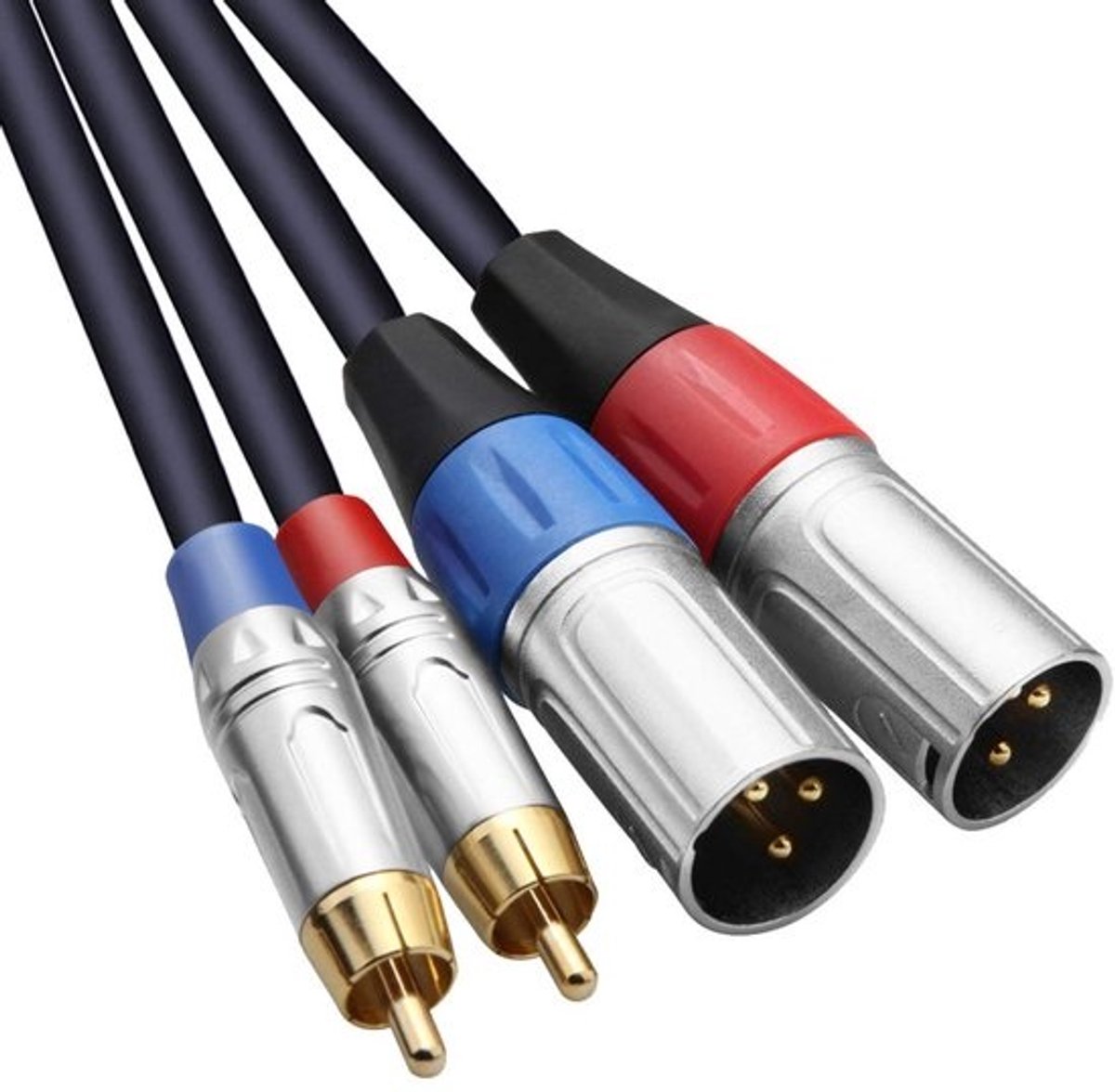 3m XLR naar RCA kabel 2x XLR male naar 2x RCA male stereo audiokabel