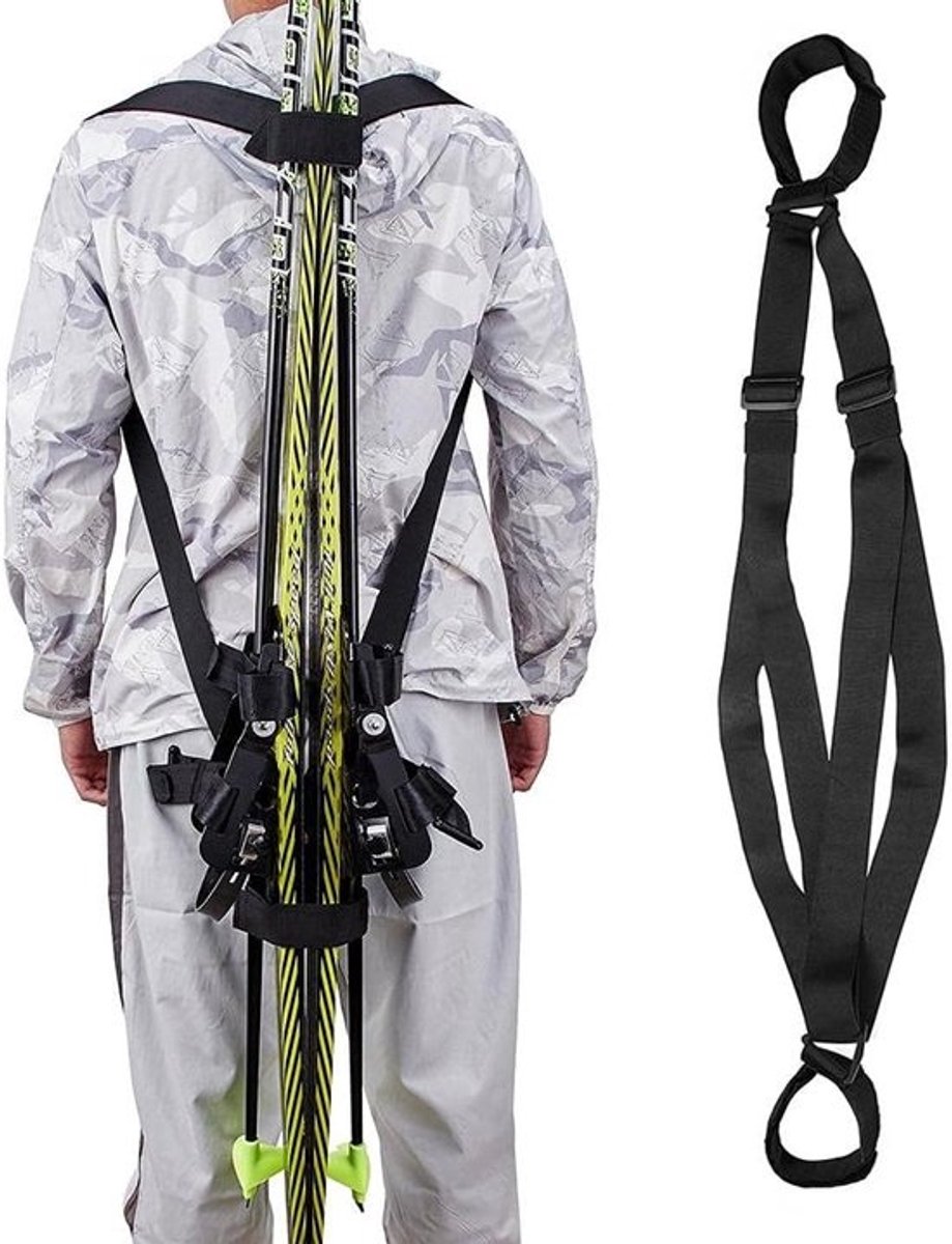 Draagriem voor Ski's en Skistokken - Verstelbare Skidrager Sling Strap