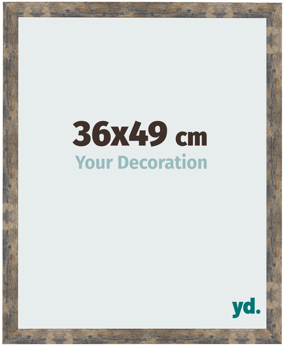 Your Decoration - Fotolijst 36x49 cm - MDF - Blauw Goud Gemeleerd - Bologna