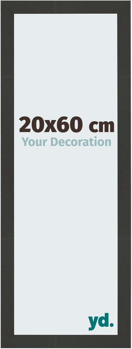 Your Decoration - Fotolijst 20x60 cm - MDF - Zwart Houtnerf - Bologna